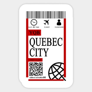 Quebec city flight ticket boarding pass polos Sticker